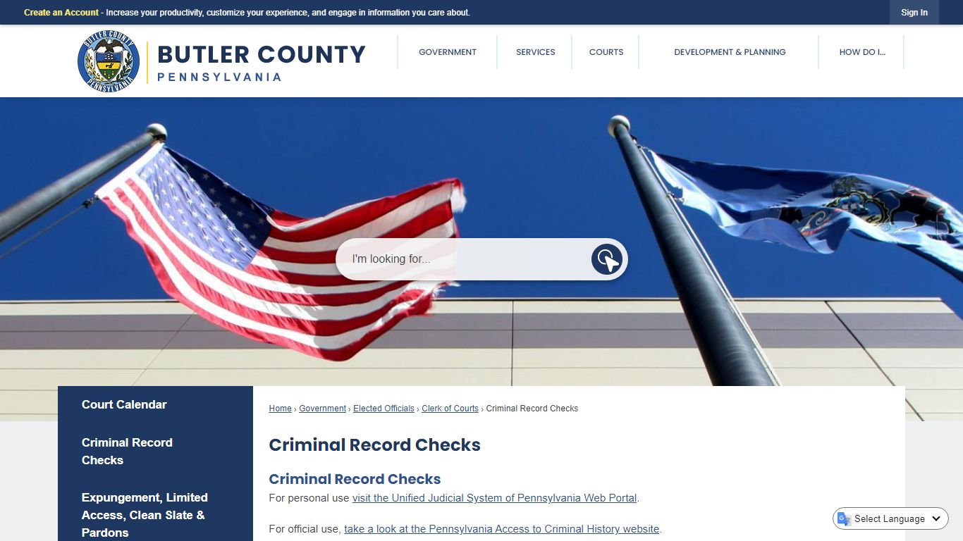 Criminal Record Checks | Butler County, PA